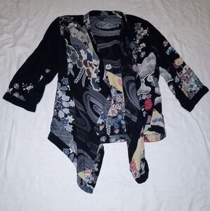 EUC XL Vintage Citron Silk Kimono Jacket